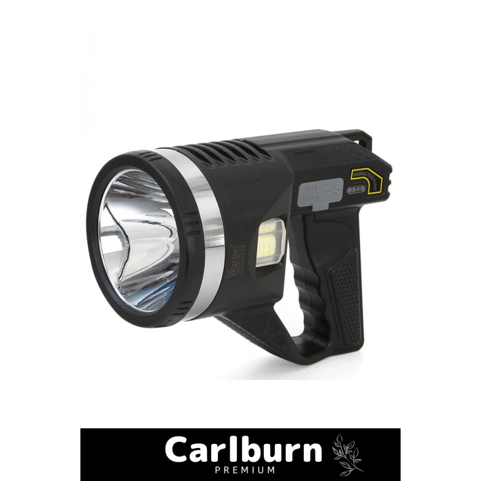 Premium 5 Modlu 8800 mAh Beyaz Aydınlatmalı 18.5cm Uzunluk Askılı Tripod Şarjlı Güvenlik Feneri