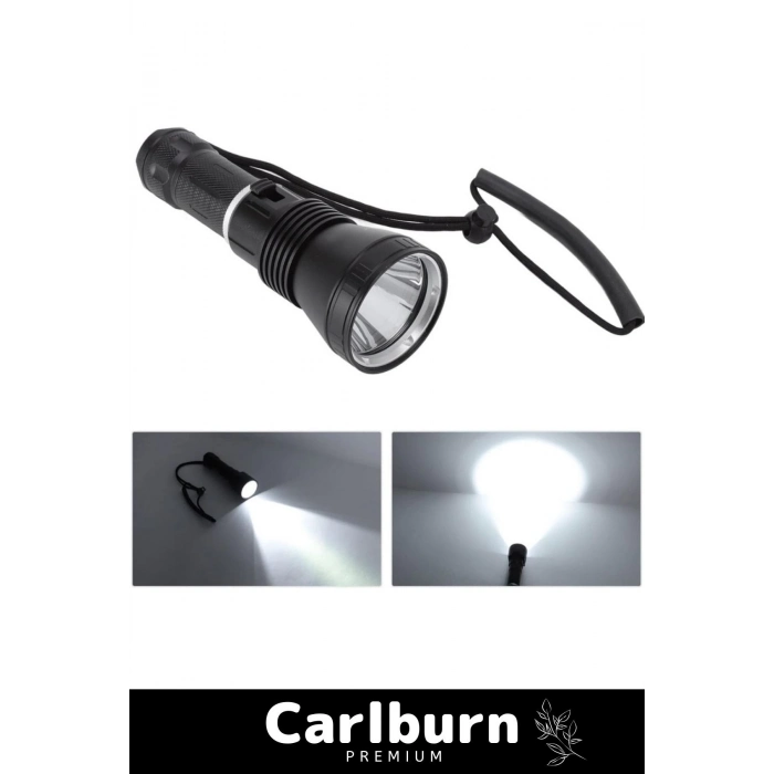 Premium 750m Mesafeli Beyaz Aydınlatma 1200 Lümen Profesyonel Şarjlı El Feneri