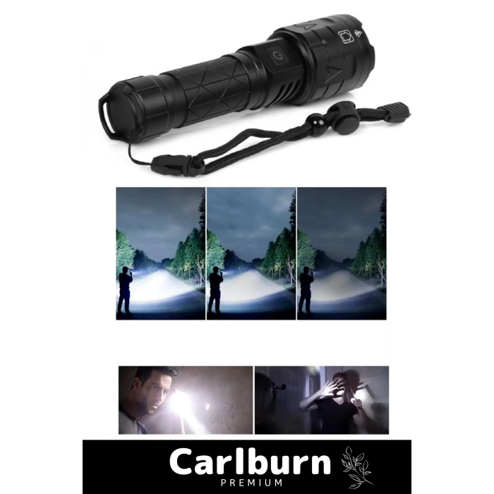 Premium 5 Modlu Gün Işığı Aydınlatma 750 Metre Menzil 8800 mAh 3000 Lümen Süper Güçlü El Feneri