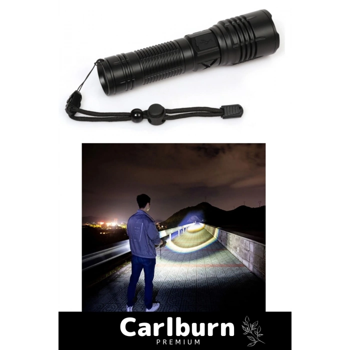 Premium 5 Modlu Gün Işığı 8800 mAh 750 Metre Menzilli Şarjlı Süper Güçlü 3000 Lümen EL Feneri