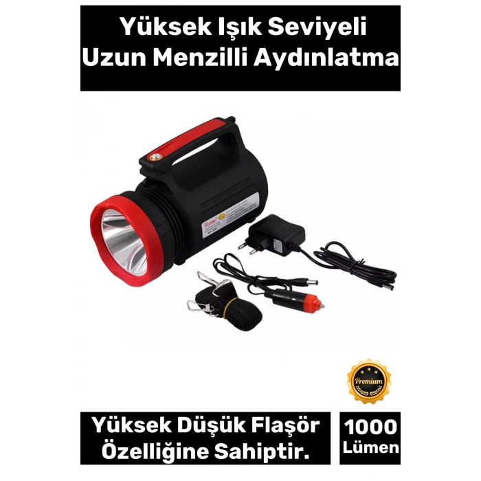 Premium 2 Florasan Led Beyaz Aydınlatma 1000 Lümen 5 Metre Kablolu Çift Yönlü Büyük Fener