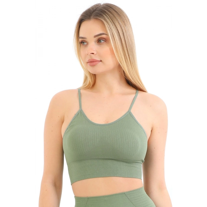Özel Üretim Göğüs Toparlayıcı Sarkma Önleyen Spor Günlük İnce İp Askılı Pedli Fitilli Crop Büstiyer