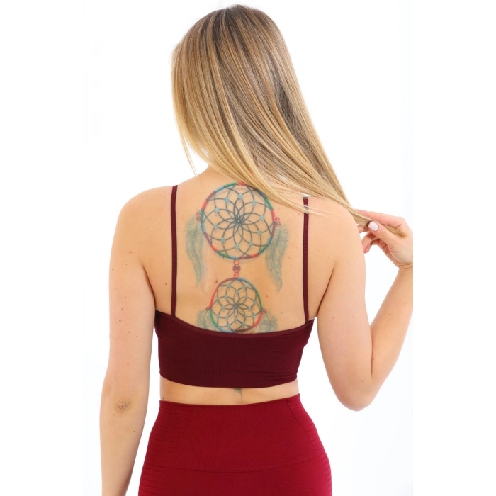 Özel Üretim Göğüs Toparlayıcı Sarkma Önleyen Spor Günlük İnce İp Askılı Pedli Fitilli Crop Büstiyer