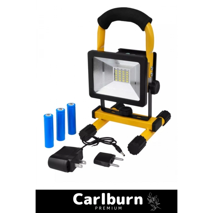 Premium 2400 Lümen IP44 Su Geçirmez 4400 Lityum Pil 100 Metre Menzilli Şarjlı Spot Lamba Projektör