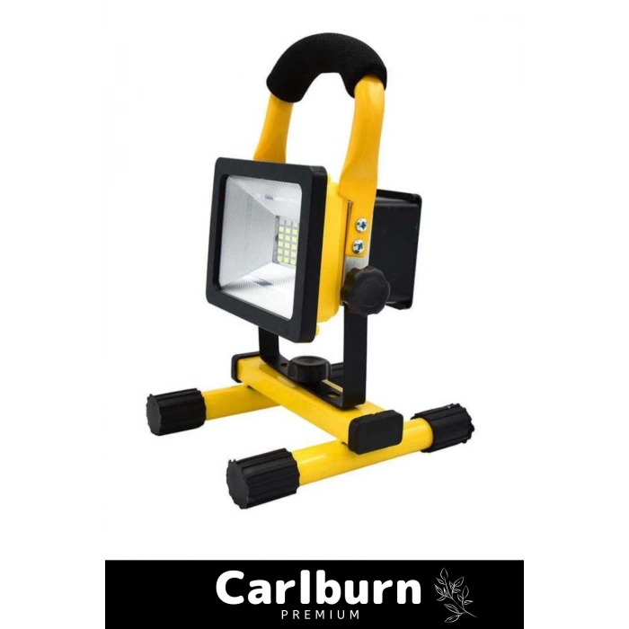 Premium 2400 Lümen IP44 Su Geçirmez 4400 Lityum Pil 100 Metre Menzilli Şarjlı Spot Lamba Projektör