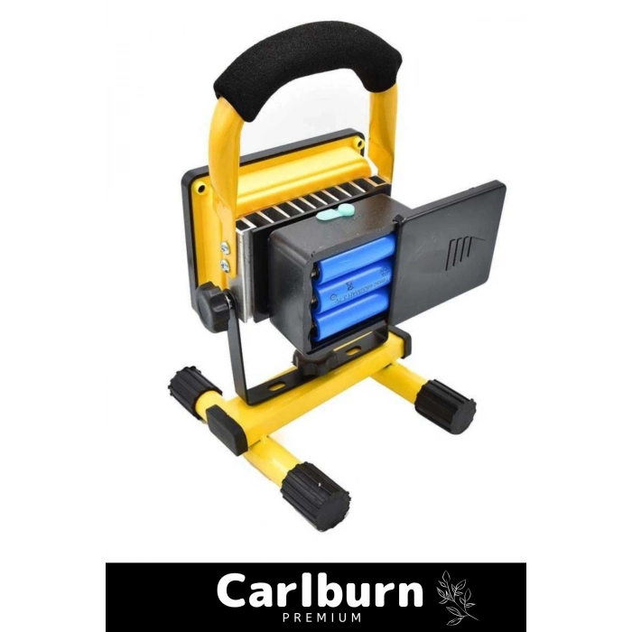 Premium 2400 Lümen IP44 Su Geçirmez 4400 Lityum Pil 100 Metre Menzilli Şarjlı Spot Lamba Projektör