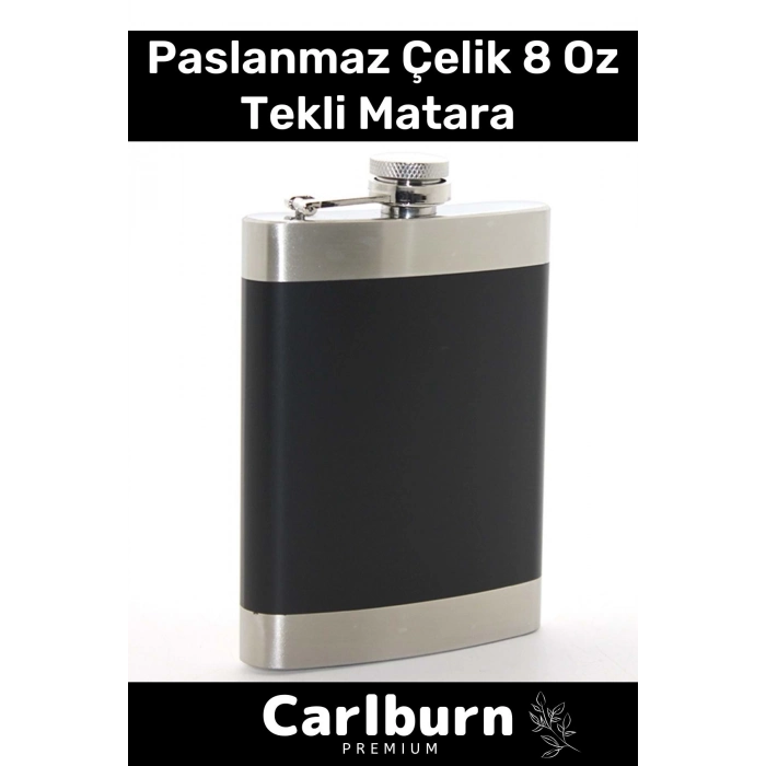 Uzun Süre Soğuk Tutan Paslanmaz Çelik 8 Oz Tekli İçecek Kamp Matara Şişesi Siyahgri