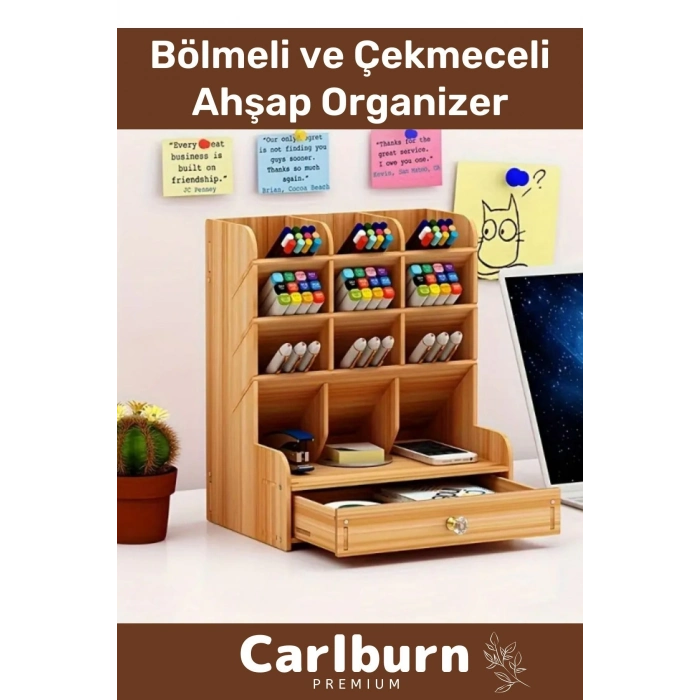 Özel Üretim Demonte Ev Ofis Çalışma Masası Dayanıklı Kolay Montaj Bölmeli Çekmeceli Ahşap Organizer