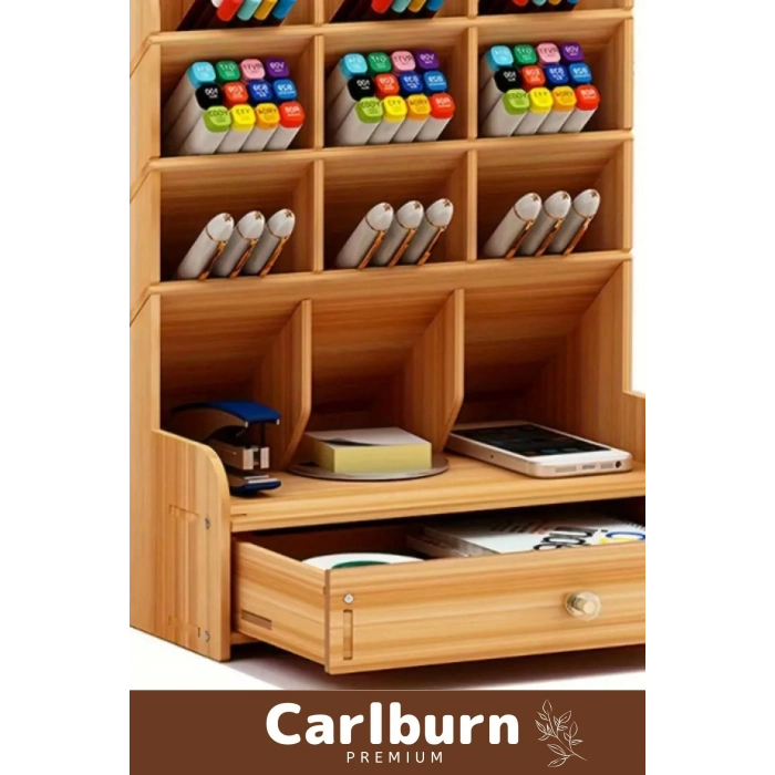 Özel Üretim Demonte Ev Ofis Çalışma Masası Dayanıklı Kolay Montaj Bölmeli Çekmeceli Ahşap Organizer