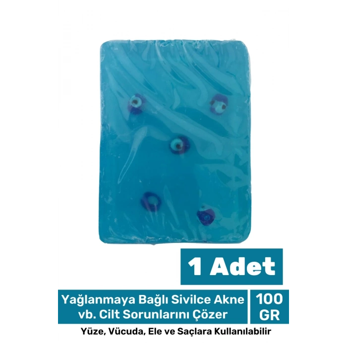 Güzel Kokulu El Yüz Saç Vücut Cilt Orijinal Bitkisel Nazar Boncuklu Okyanus Sabunu 100G - 1 Adet