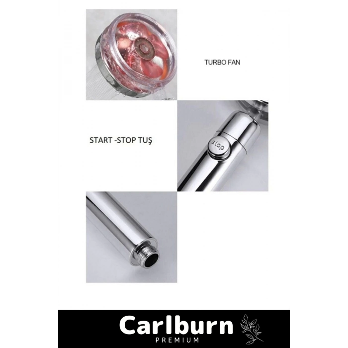 Sağlam Kopmaz Paslanmaz Turbo Duş Başlığı Basınçlı Ayarlanabilir Su Tasarrufu Hortum Mafsal Seti