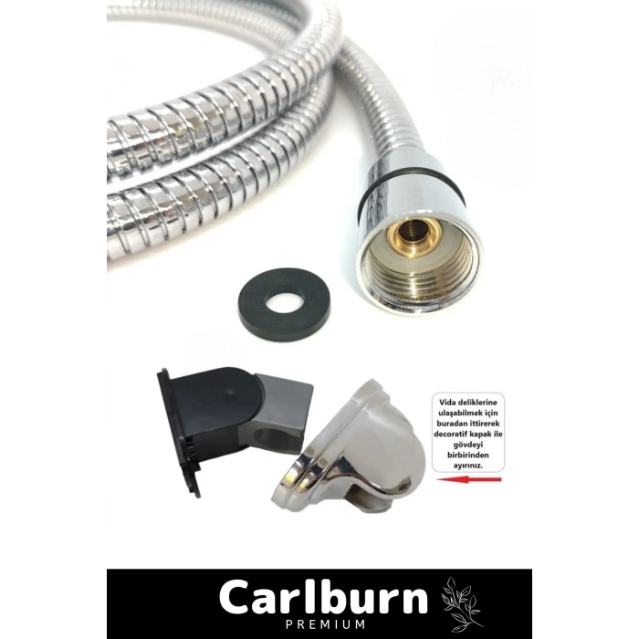 Sağlam Kopmaz Paslanmaz Turbo Duş Başlığı Basınçlı Ayarlanabilir Su Tasarrufu Hortum Mafsal Seti