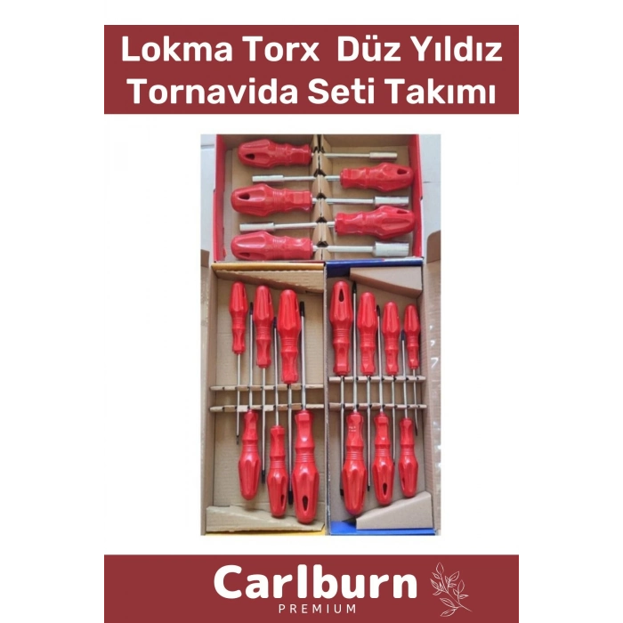 Premium Dayanıklı Ev İş Tamirat Tadilat Vida Lokma Torx Düz Yıldız Tornavida Seti Takımı