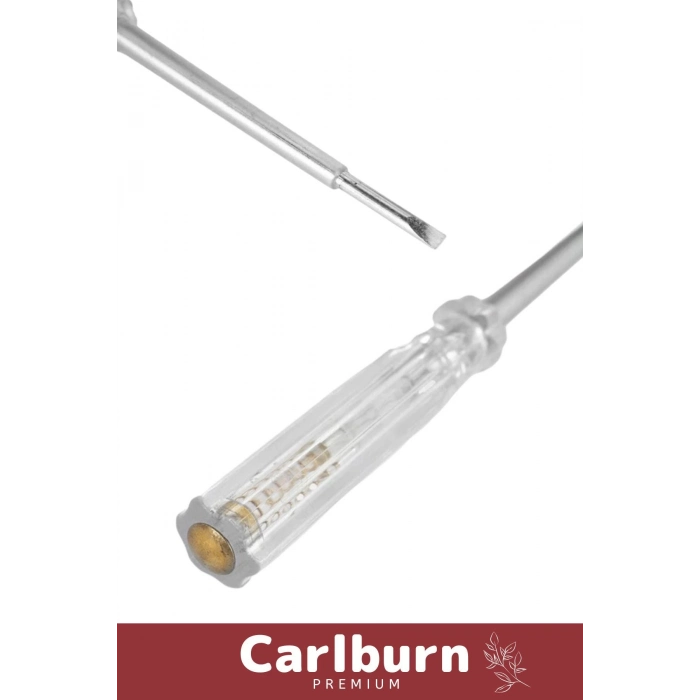 Premium Vida Atölye Ev İş Ofis Uzun Sağlam Dayanıklı Tornavida Düz Uçlu Kontrol Kalemi 190 mm