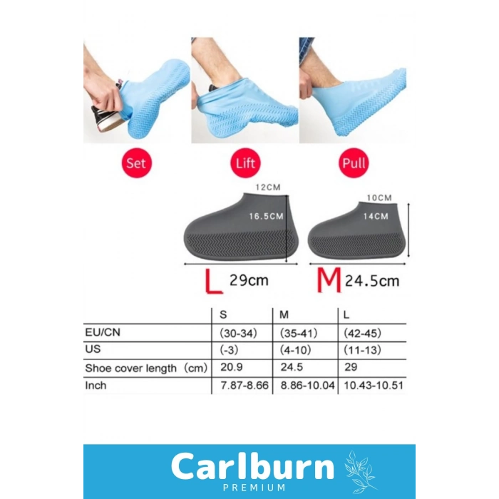 Premium Kaymaz Su Kir Geçirmez Sızdırmaz Esnek Ayakkabı Koruyucu Yağmur M Beden Silikon Kılıf