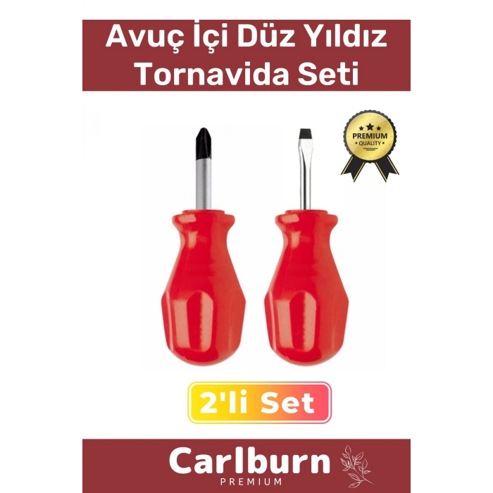 Premium Dayanıklı Hafif Taşınabilir Sağlam Ergonomik Vidalama Avuç İçi Düz Yıldız 2li Tornavida Set
