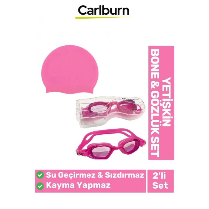 Kaymaz Su Geçirmez Silikon Yüzücü Elastik Yüzme Şapkası Havuz Deniz Bone 2’li Yetişkin Seti