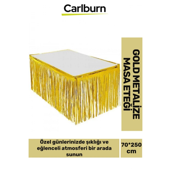 Özel Üretim Püsküllü Işıltılı Doğum Günü Cinsiyet Parti Eğlence 70*250cm Metalize Masa Eteği