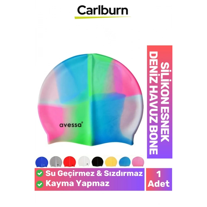 Özel Üretim Kaymaz Su Geçirmez Sızdırmaz Silikon Yüzücü Elastik Yüzme Şapkası Havuz Deniz Bonesi