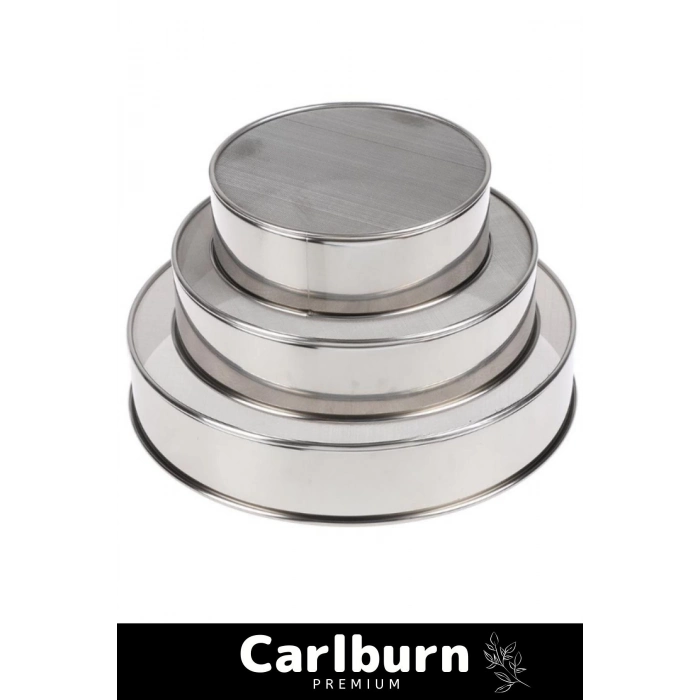 Premium Paslanmaz Çelik İnce Tel Örgülü Sağlam Küçük Orta Büyük Boy 3lü Un Şeker Pirinç Eleği Seti