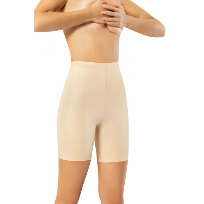 Kaymaz İz Göstermeyen Vücut Şekillendirici Toparlayıcı Lazer Kesim Yüksek Bel Silikonlu Şort Korse