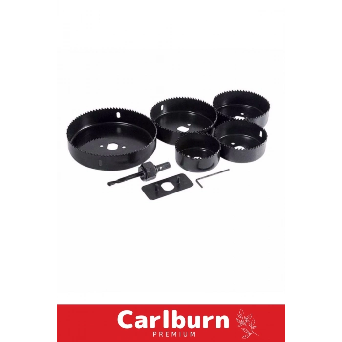 Premium 8 Parça Panç Seti Ağaç Kesme Alyan Anahtarlı Alçıpan Tavan Kesme Matkap Ucu Takımı