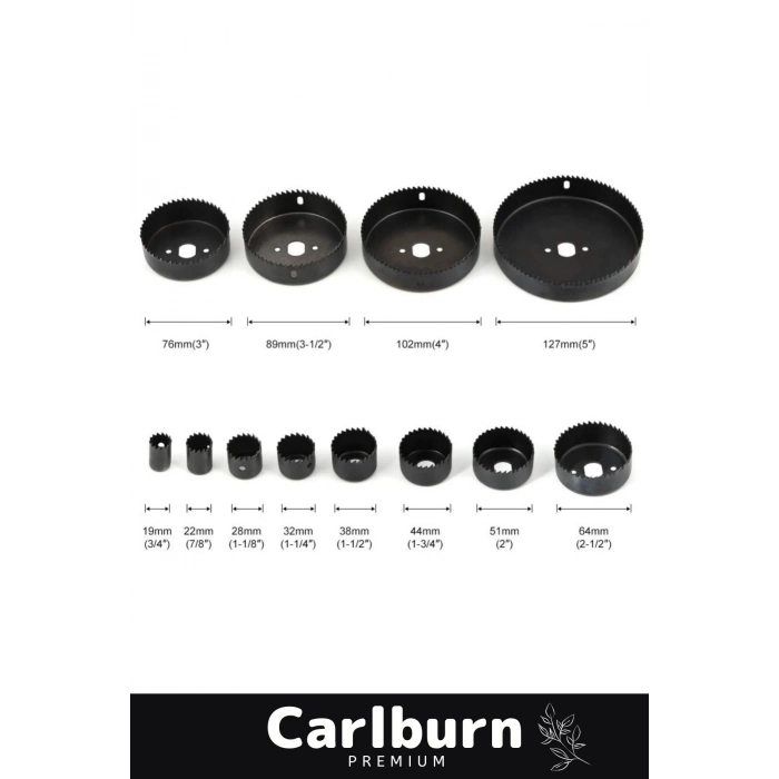 Premium 16 Parça Panç Seti Ağaç Kesme Alyan Anahtarlı Alçıpan Tavan Kesme Matkap Ucu Takımı