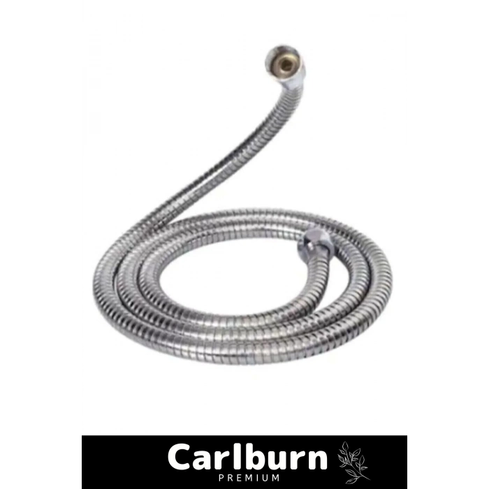 Premium Krom Kopmaz Patlamaz Sızdırmaz Bükülme Dayanıklı Bağlantı Örgülü 150 Cm Sprial Duş Hortumu