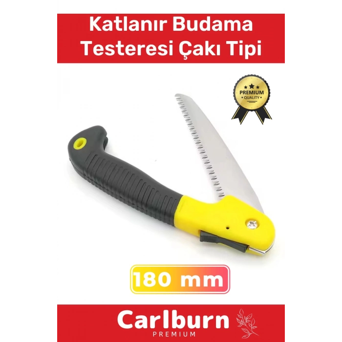 Premium Paslanmaz Çelik Dayanıklı Döner Saplı Ergonomik 180 MM Katlanır Budama Testeresi Çakı Tipi