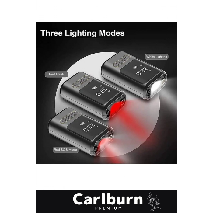 Premium Kablosuz Oto Araç Mini 4000mAh Powerbank 150 PSI Işıklı Aydınlatmalı Oto Hava Kompresörü