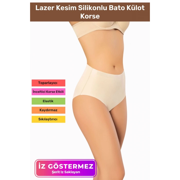 İz Göstermeyen Kaymaz Dikişsiz Popo Kaldıran Toparlayıcı Lazer Kesim Silikonlu Bato Korse