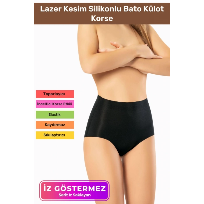 İz Göstermeyen Kaymaz Dikişsiz Popo Kaldıran Toparlayıcı Lazer Kesim Silikonlu Bato Korse