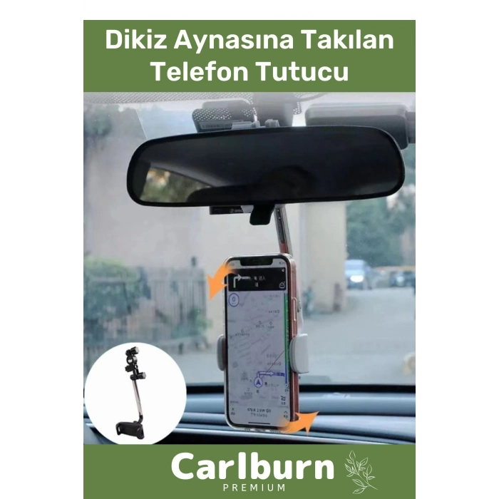 Özel Üretim 360 Derece Dönebilen Ayarlanabilir Hızlı Sökülebilen Dikiz Aynaya Takılan Telefon Tutucu