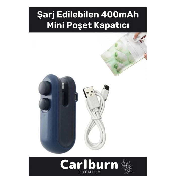 Özel Üretim Isınmaya Gerek Duymayan Kapama Kesme İşlevli 400mAh Şarj Edilebilir Mini Poşet Kapatıcı