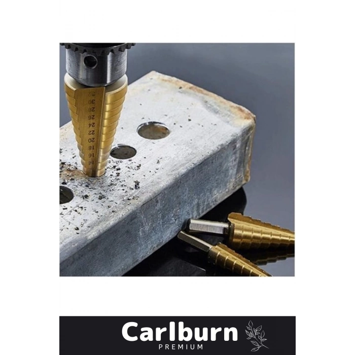 Özel Üretim Çift Yiv Sistemli Çatlatmadan Kesim Kademeli Matkap Ucu Sac Delme 6 Parça Panç Seti