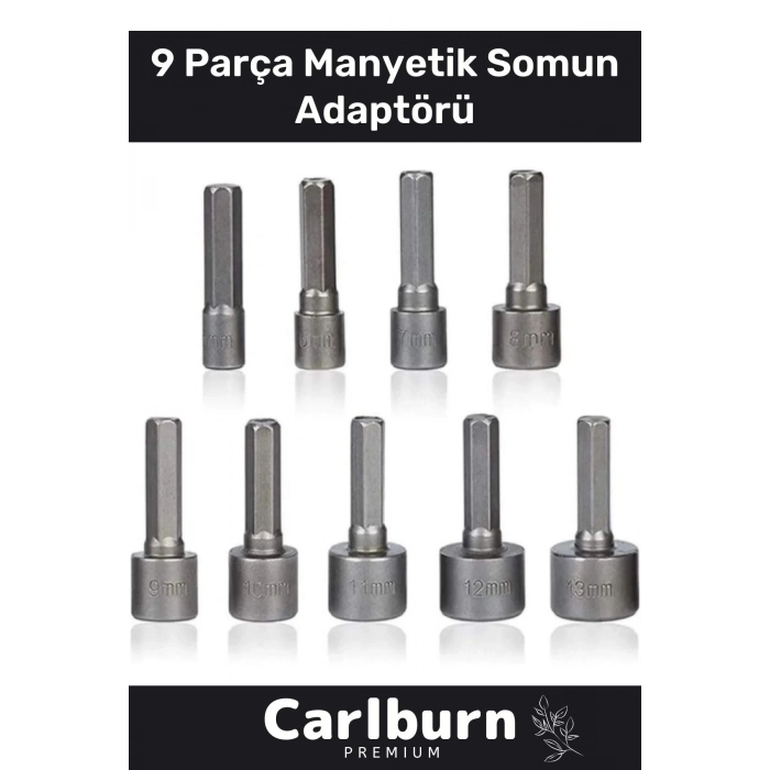 Premium Titanyum Kaplama Uzun Ömürlü Aşınma Karşıtı Koruma 9 Parça Manyetik Somun Adaptörü Seti