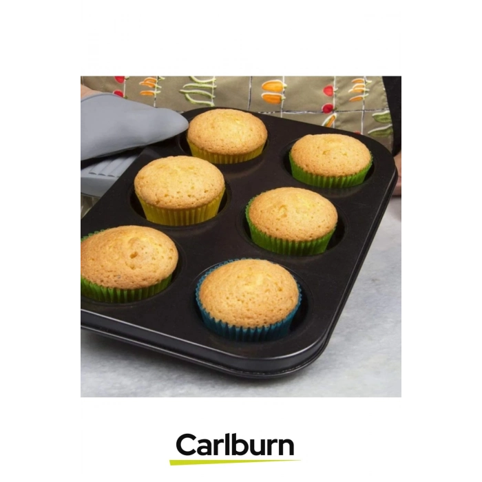 Premium Yüksek Isıya Dayanıklı Uzun Ömürlü Yapışmaz Yıkanabilir 6 Gözlü Muffin Cupcake Kalıbı