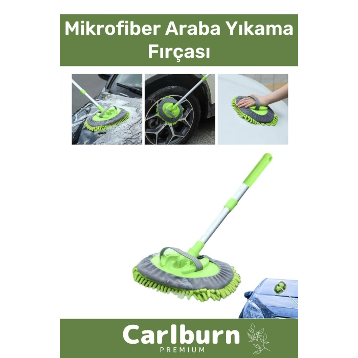 Özel Üretim 180 Derece Dönen Otomobil Çizmez Hasar Mikrofiber Araba Yıkama Sopalı Fırça Seti