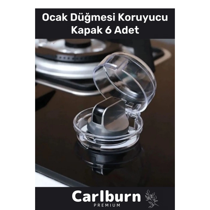 Yüksek Isıya Dayanıklı Çocuk Yangın Yanma Önleyici Ocak Düğmesi Takılabilen Koruyucu Kapak 6 Adet