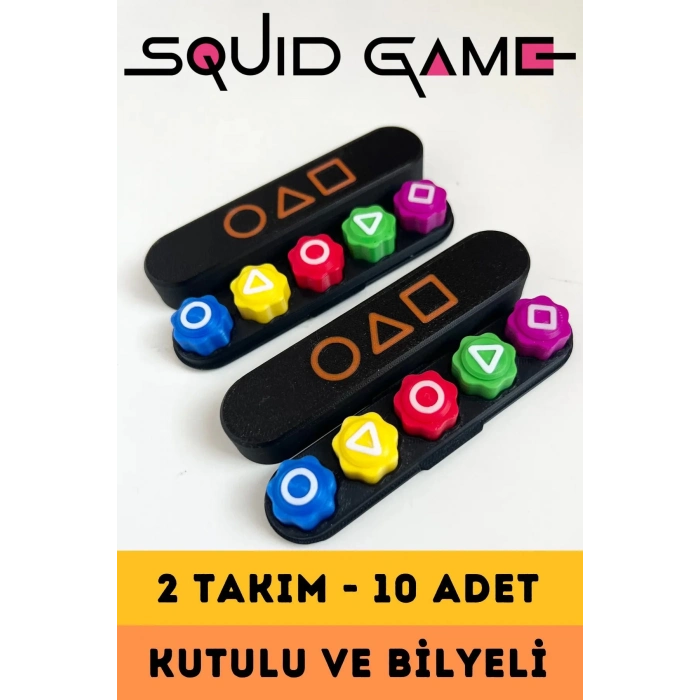 Özel Üretim Kumlu Renkli Beş Taş Gonggi Kalamar Squid Game 5 Taş Oyunu - 2 Set