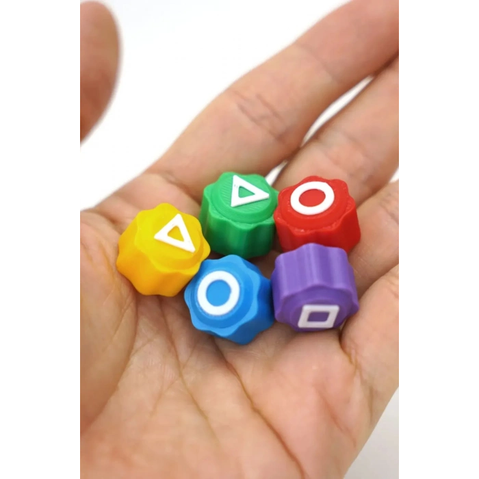 Özel Üretim Kumlu Renkli Beş Taş Gonggi Kalamar Squid Game 5 Taş Oyunu - 2 Set