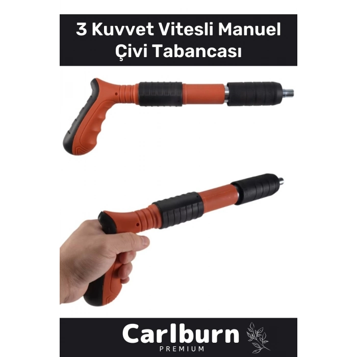Özel 3 Kuvvet Vites Yaylı Sistemli Ses Çıkarmaz Tam İsabet Sağlayan Ayarlı Manuel Çivi Tabancası