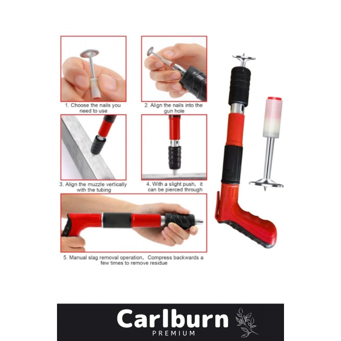 Özel 3 Kuvvet Vites Yaylı Sistemli Ses Çıkarmaz Tam İsabet Sağlayan Ayarlı Manuel Çivi Tabancası