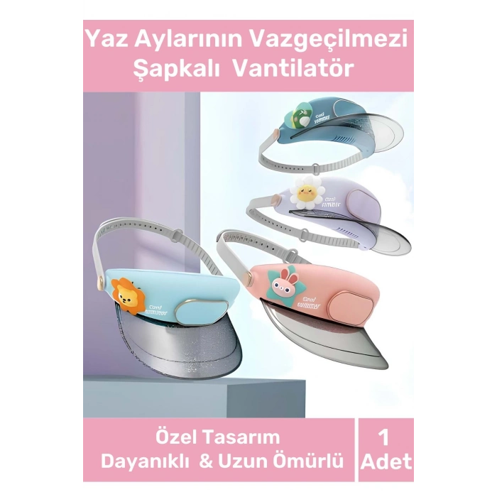 Premium Seri 3 Kademeli Usb Şarjlı Sessiz Soğutan Yaz Aylarının Vazgeçilmezi Şapkalı Fan Vantilatör
