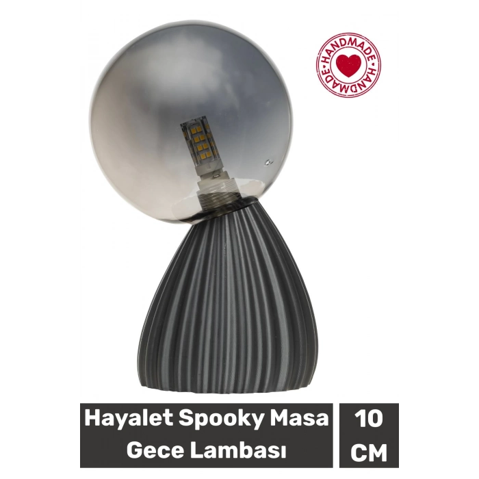 Özel Üretim Dekoratif Şık Biyobozunur Plastik 10 Cm On/Off Düğmeli Hayalet Spooky Masa Gece Lambası