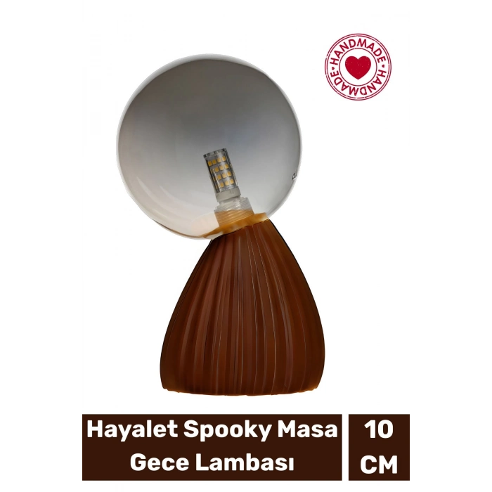 Özel Üretim Dekoratif Şık Biyobozunur Plastik 10 Cm On/Off Düğmeli Hayalet Spooky Masa Gece Lambası