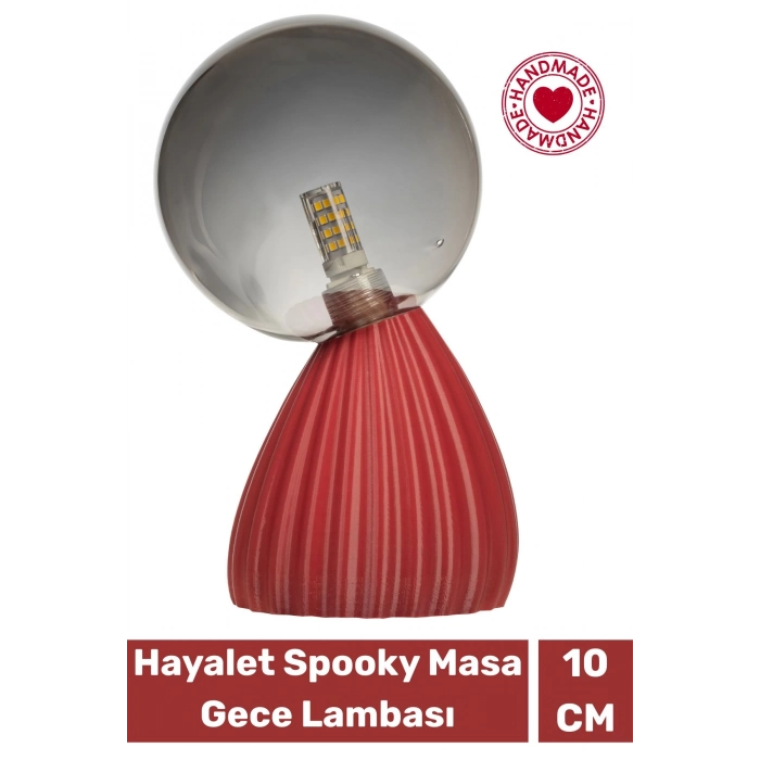 Handmade Dekoratif Şık Biyobozunur Plastik 10 Cm Dimmer Kablolu Hayalet Spooky Masa Gece Lambası