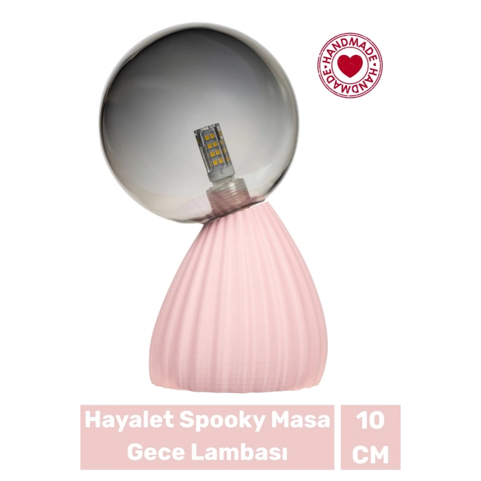 Handmade Dekoratif Şık Biyobozunur Plastik 10 Cm Dimmer Kablolu Hayalet Spooky Masa Gece Lambası