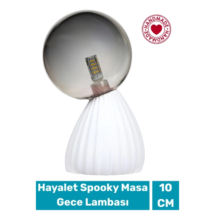 Handmade Dekoratif Şık Biyobozunur Plastik 10 Cm Dimmer Kablolu Hayalet Spooky Masa Gece Lambası