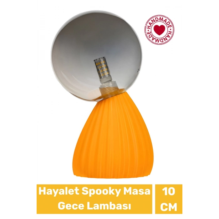 Handmade Dekoratif Şık Biyobozunur Plastik 10 Cm Dimmer Kablolu Hayalet Spooky Masa Gece Lambası